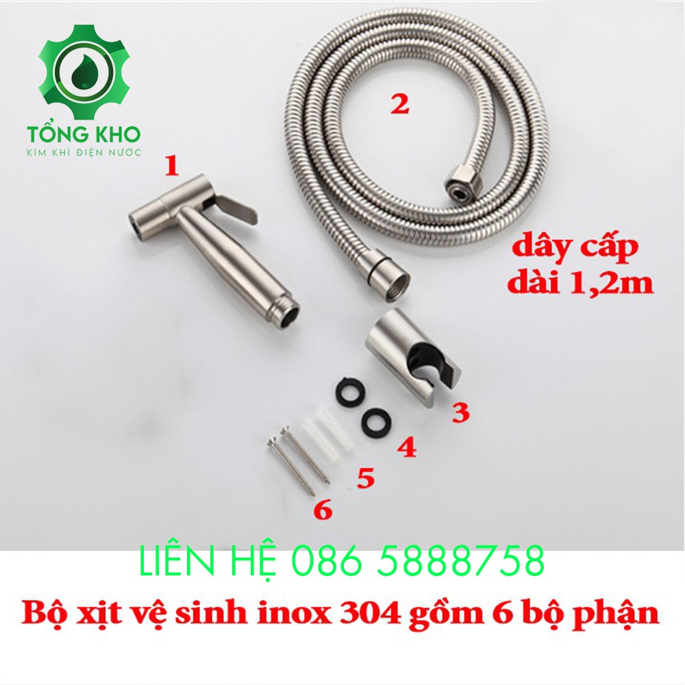 Bộ vòi xịt vệ sinh Inox - Tổng kho kim khí điện nước