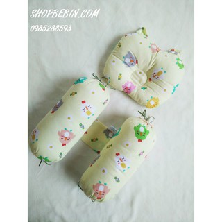 bộ gối chặn thô lụa xuất hàn 100% bông mềm mịn