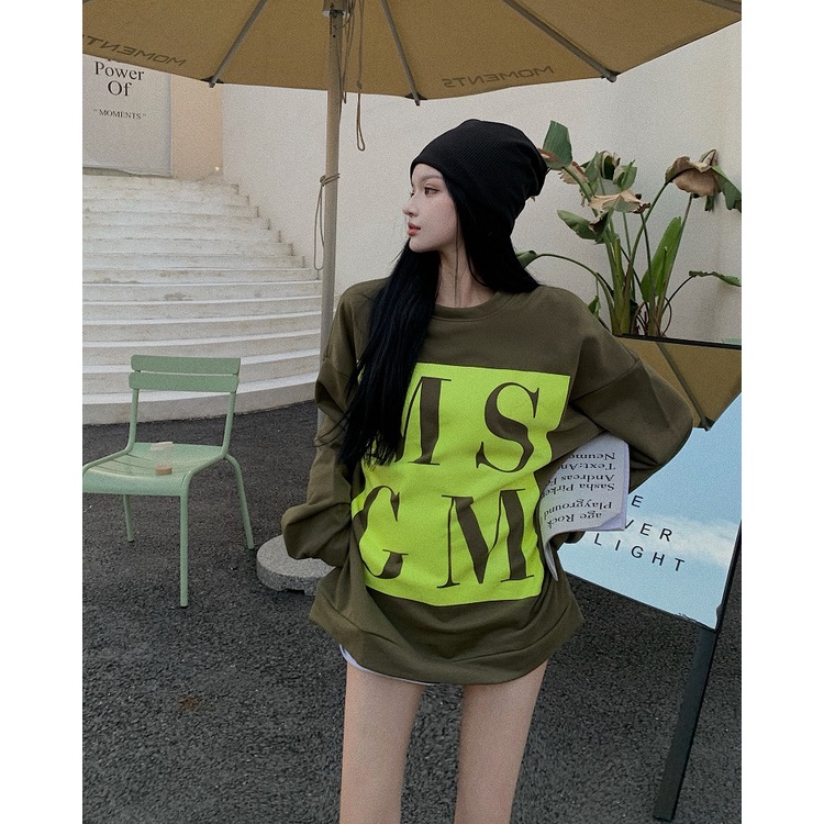 Áo Len Tay Dài Cổ Tròn In Chữ Phong Cách Hong Kong Cổ Điển Thời Trang Mới Cho Nữ