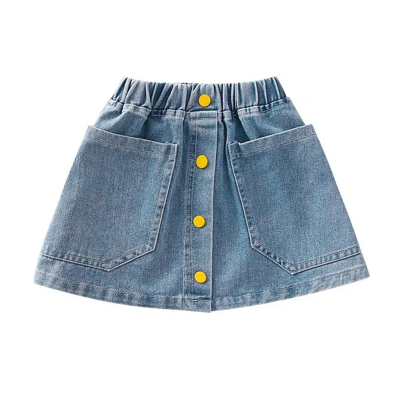 Chân Váy Denim Lửng Mùa Hè Phong Cách Mới Dành Cho Bé Gái
