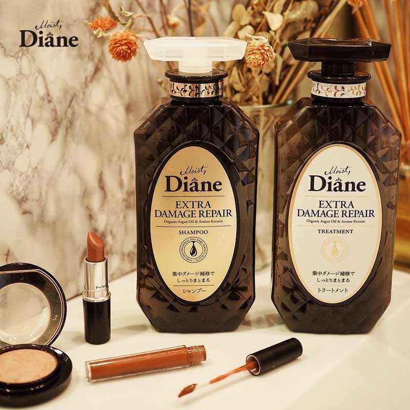 Cặp gội xả phục hồi tóc hư tổn nặng  Moist Diane Extra Damage Repair 450mlx2 + Sữa tắm Moist Diane