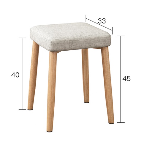 Ghế đôn chân gỗ đệm dày đàn hồi êm, đa năng dành cho bàn trang điểm, bàn ăn, bàn làm việc - GC03