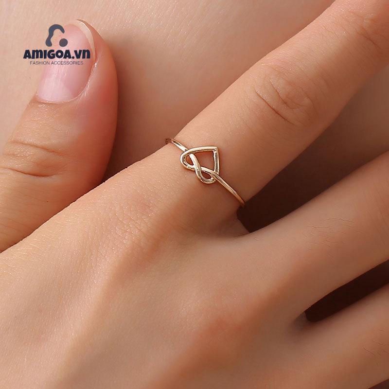 Nhẫn Hở Hình Trái Tim Thiết Kế Đơn Giản