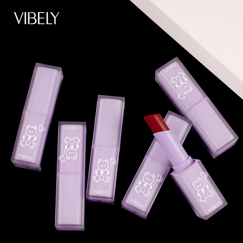 Son môi VIBELY chất lì mềm mại dưỡng ẩm thiết kế hình gấu dễ thương
