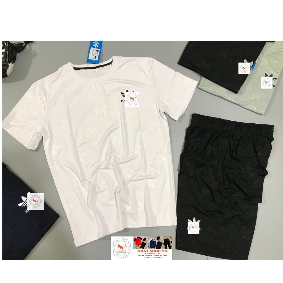 Bộ Thể Thao Nam  ❤FreeShip❤ Cộc Tay Cổ TRÒN Chất polo Co Giãn 4 chiều Thấm Hút Mồ Hôi Form Body