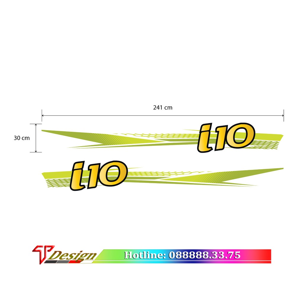 Tem Grand i10, Tem dán sườn xe Grand I10, tem xe Huyndai thiết kế WRAP56