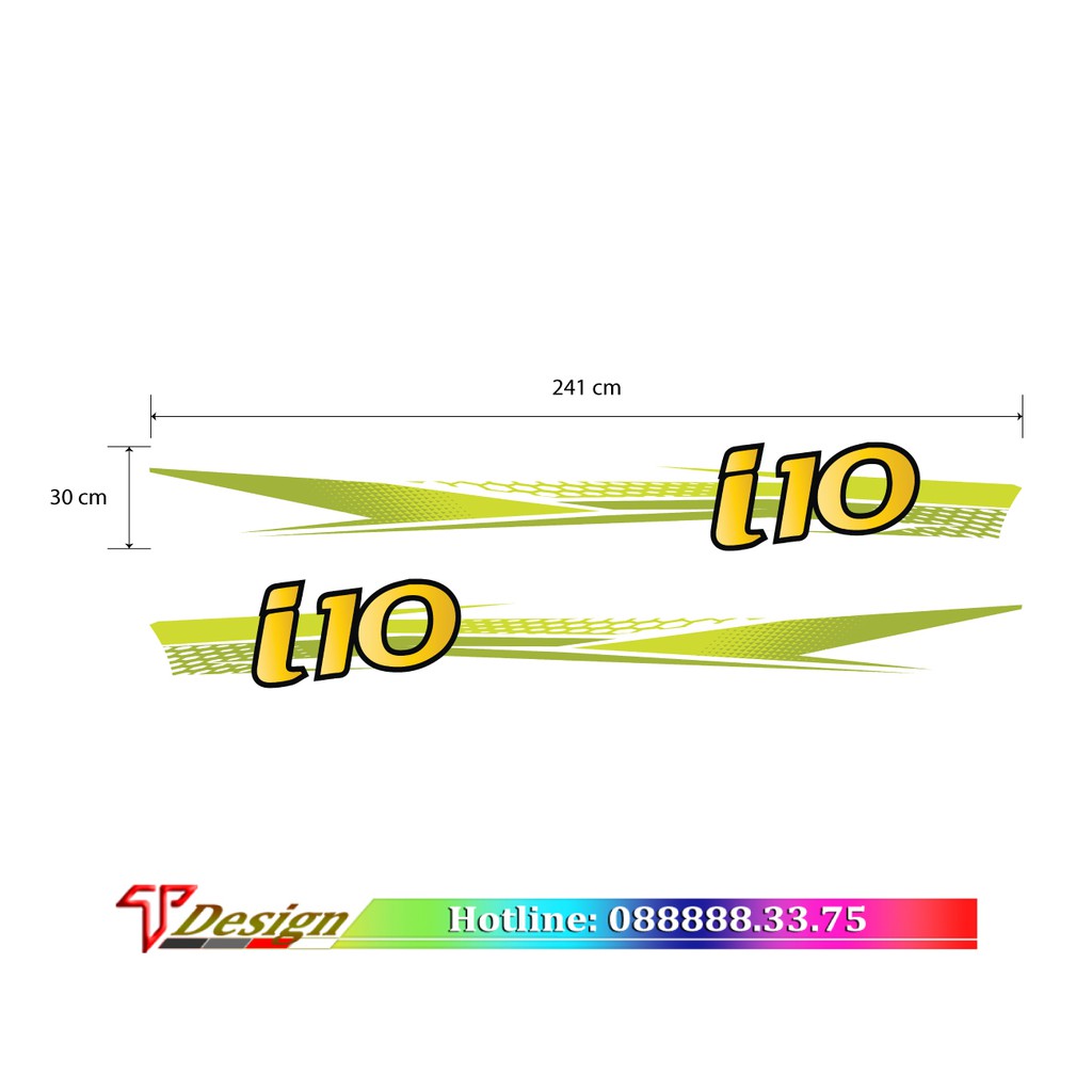 Tem dán sườn xe Grand I10, tem xe Huyndai thiết kế WRAP56