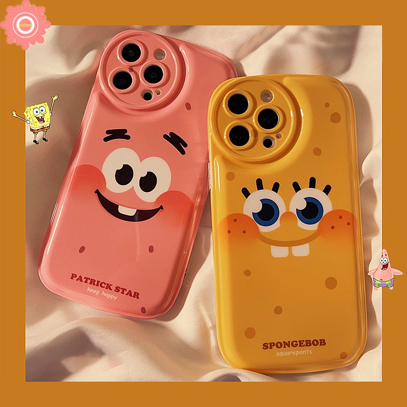 Ốp Điện Thoại TPU Mềm Đệm Khí Hình SpongeBob Cho IPhone 7 8 6 6s Plus 11 12 13 Pro MAX XR X XS MAX SE 2020