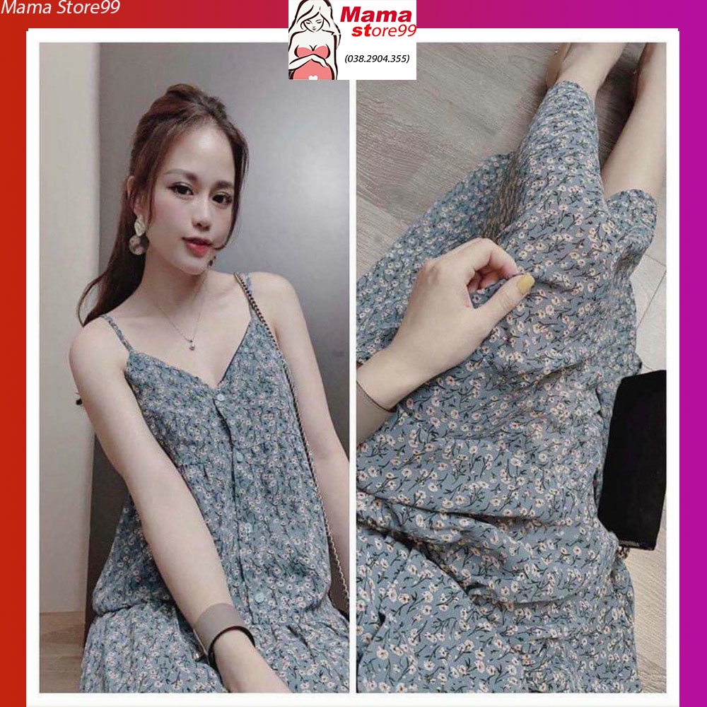 Váy Bầu Hai Dây. Đầm Bầu Mùa Hè Hoa Nhí Thiết Kế Chất Voan Đẹp Mát Dễ Thương HN0140 Mama Store99