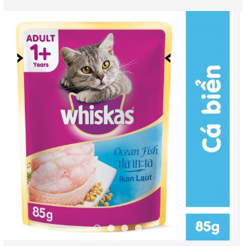 bộ 12 gói Thức ăn mèo Whiskas (có nhiều vị cho khách lựa chọn) dạng túi 80g