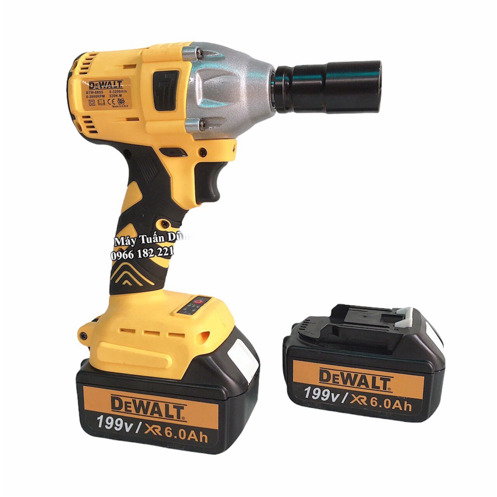 Siết bulong DEWALT 199V không chổi than 2 TRONG 1, Chức năng: Mở ốc, khoan gỗ, bắn vít, bắn tôn Tặng Đầu chuyển vít