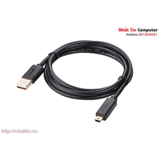 Cáp USB 2.0 to USB Mini 3m mạ vàng Chính hãng Ugreen UG-10386