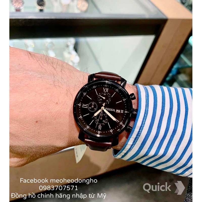 (Auth) ĐỒNG HỒ NAM FOSSIL MACHINE DARK BROWN LEATHER