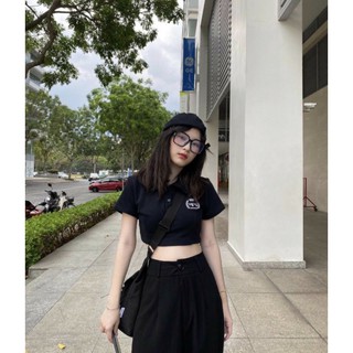 Áo croptop cổ polo GB