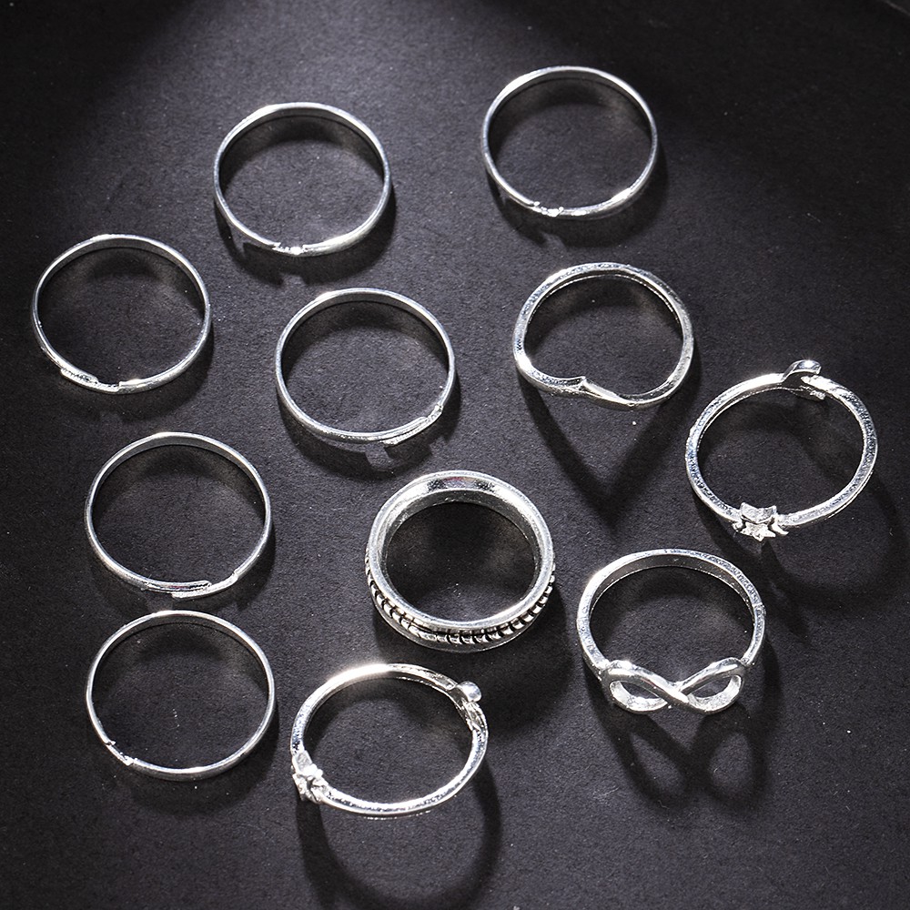 Set 12 Nhẫn Đeo Khớp Ngón Tay Phong Cách Retro Cho Nữ