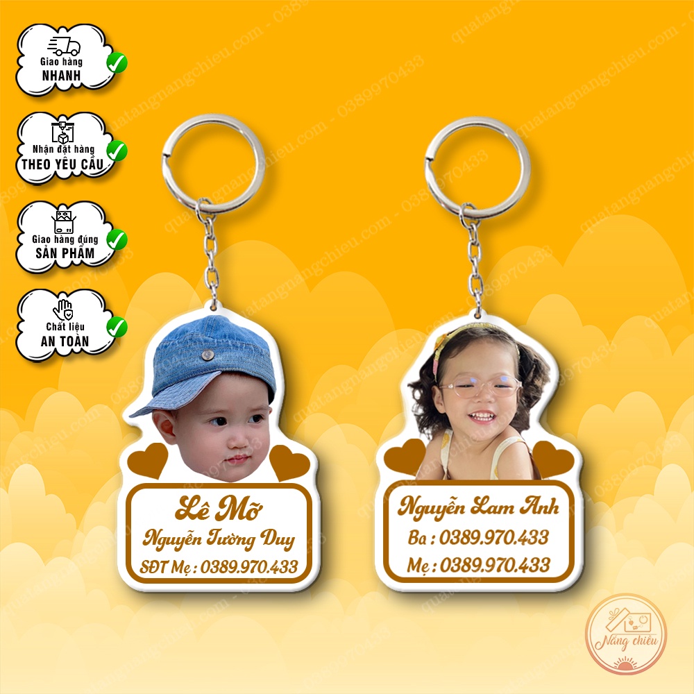 Móc khóa chibi cắt ghép mặt con yêu, phụ kiện treo xe, trang trí, quà tặng sinh nhật , kỉ niệm , chất liệu mica