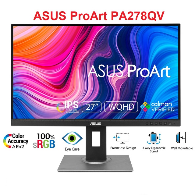 Màn Hình Chuyên Nghiệp ASUS ProArt PA278QV 27&quot; IPS WQHD 100% sRGB 100% Rec. 709