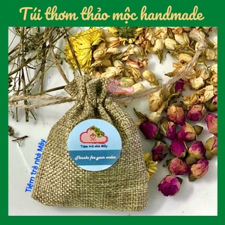 Túi thơm handmade thảo mộc, Túi cói hoa khô treo phòng trang trí decor, khử mùi ô tô, tủ quần áo...