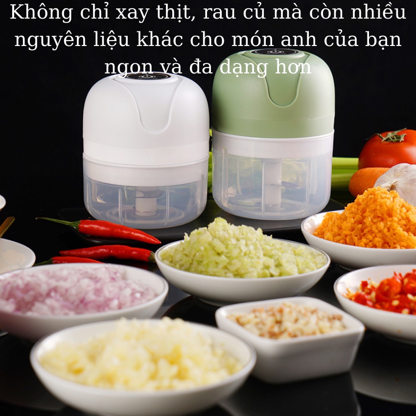 Máy Xay Tỏi Ớt Mini Cầm Tay Đa Năng, Máy Xay Đồ Ăn Dặm Cho Bé Tiện Lợi - Darling Home