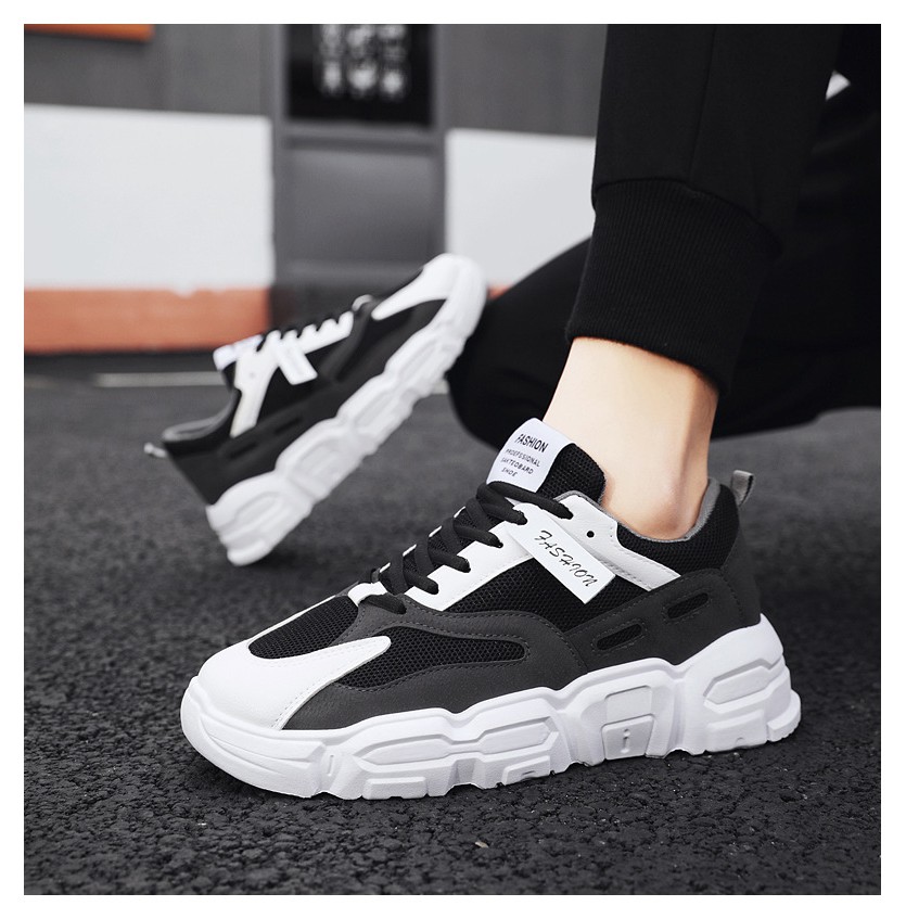 GiàyThể Thao  Nam Giày Sneaker kiểu dáng ôm chân tăng chiều cao 5cm chống trơn da lộn kèm video thật hd43