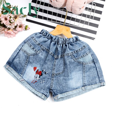 Quần short jeans bé gái từ 18 kg -41kg Sacly (Quần ngắn cho bé từ 3 tuổi - 13 tuổi)