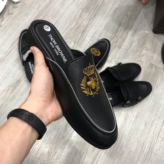 [ Ảnh thật ] giày sục nam da bò, luxury slipper