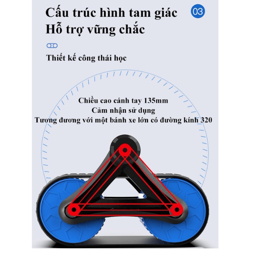 Con lăn tập cơ bụng tự động đốt calo Tank Wheel