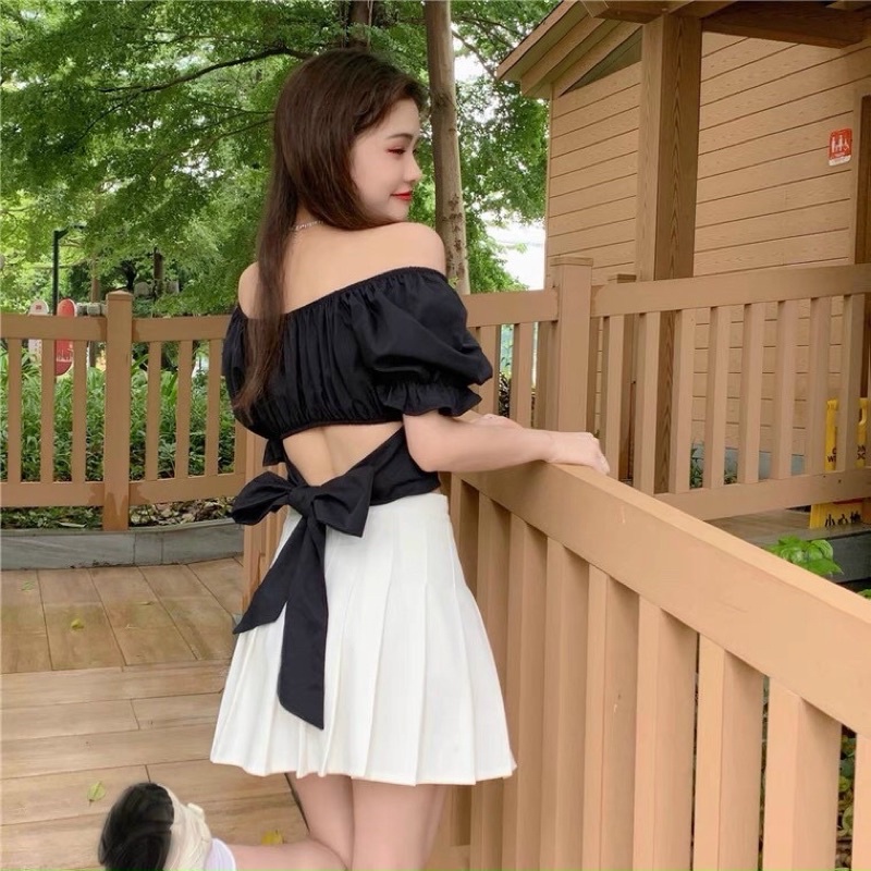 Áo Kiểu Ulzzang Cột Nơ Lưng Nữ Tính A25