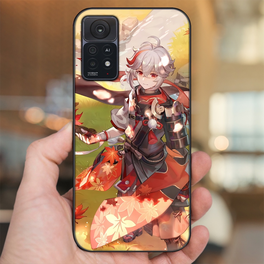 Ốp lưng Xiaomi Redmi Note 11 Pro 5G viền đen in hình Kazuha Genshin Impact