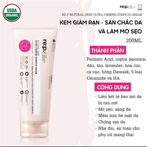 Kem Giảm Rạn Da Re:p Làm Săn Chắc Và Mờ Sẹo 200ml