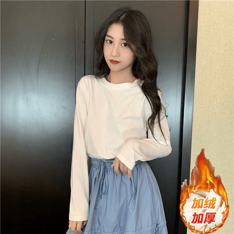 Áo Thun Nỉ Tay Dài Dáng Rộng Phong Cách Hàn Quốc Thời Trang 2022 Mới