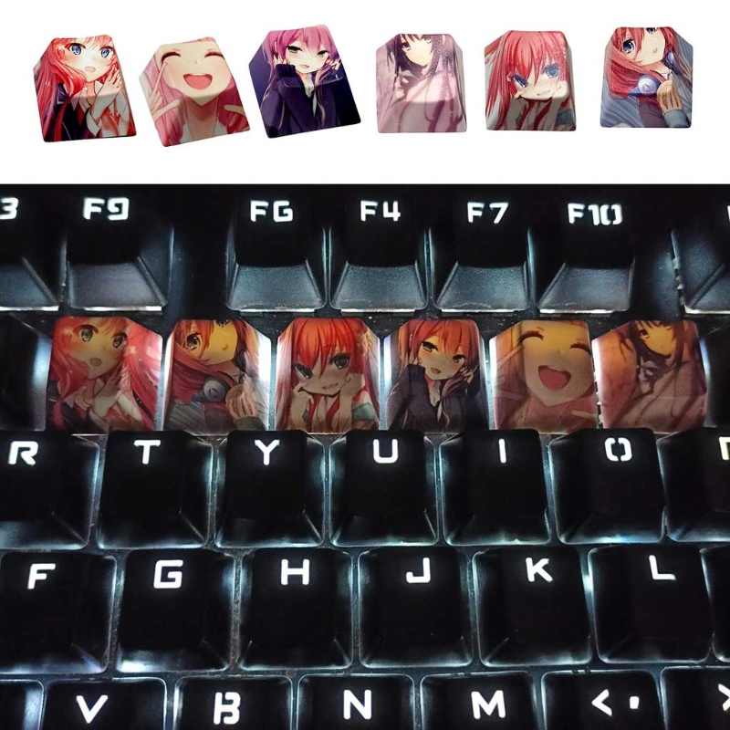 Bộ Phím Rời Pbt Họa Tiết Hoạt Hình Anime Dễ Thương Cho Bàn Phím Cơ