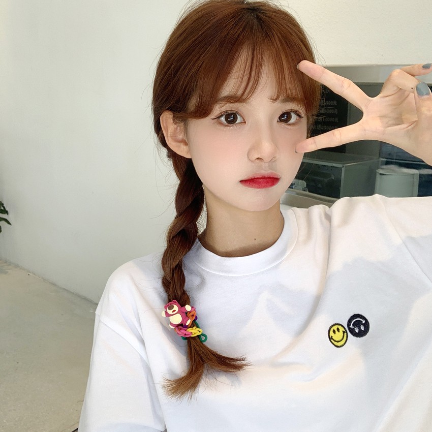 Dây Buộc Tóc Co Giãn Hình Gấu Hàn Quốc Dễ Thương Dành Cho Bé Gái