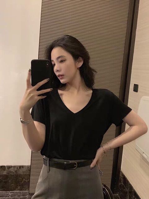 Áo Cổ Tim Nữ 🎁 FREESHIP 🎁 Giảm Giá 20k Khi Nhập [KIRKAO01] Áo Dáng Rộng | BigBuy360 - bigbuy360.vn