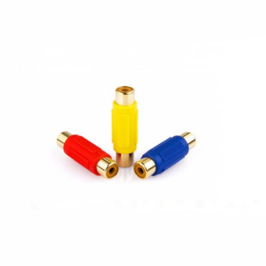 3 Đầu nối cáp loa AV/Audio (bông sen) 2 đầu âm, giúp nối 2 tín hiệu đầu AV (bông sen) với nhau ( 3 CÁI)