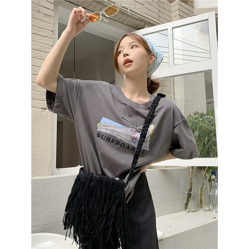 Áo Thun Ngắn Tay In Họa Tiết Phong Cách Mới Mùa Hè 61506