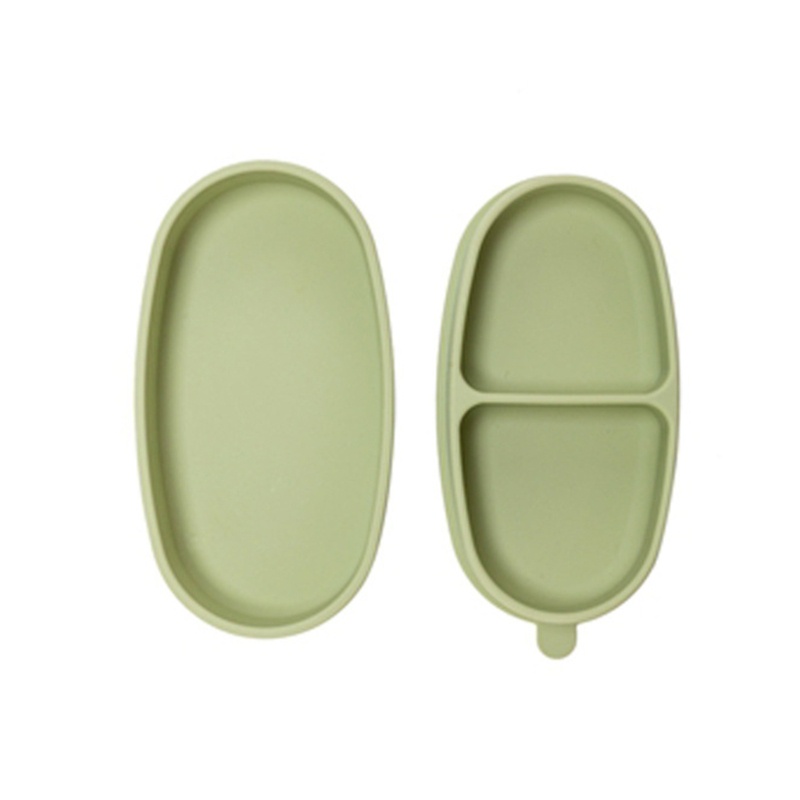 Tô ăn dặm bằng silicone có nắp đậy chống trượt cho bé