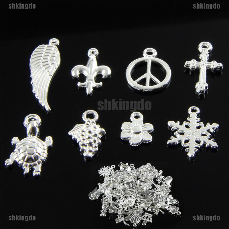 50 mặt dây chuyền màu bạc thiết kế phong cách Retro