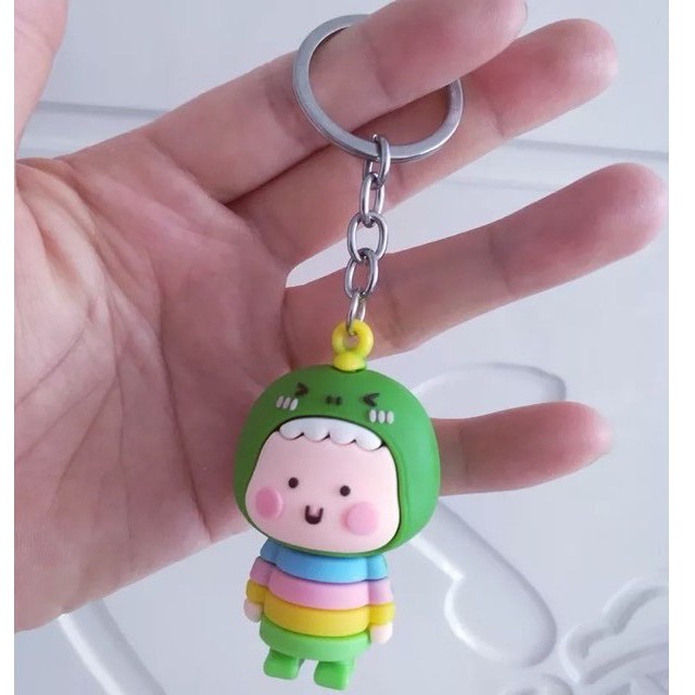 COMBO 2 Móc khoá khủng long gắn chìa khóa xe, balo, túi ví