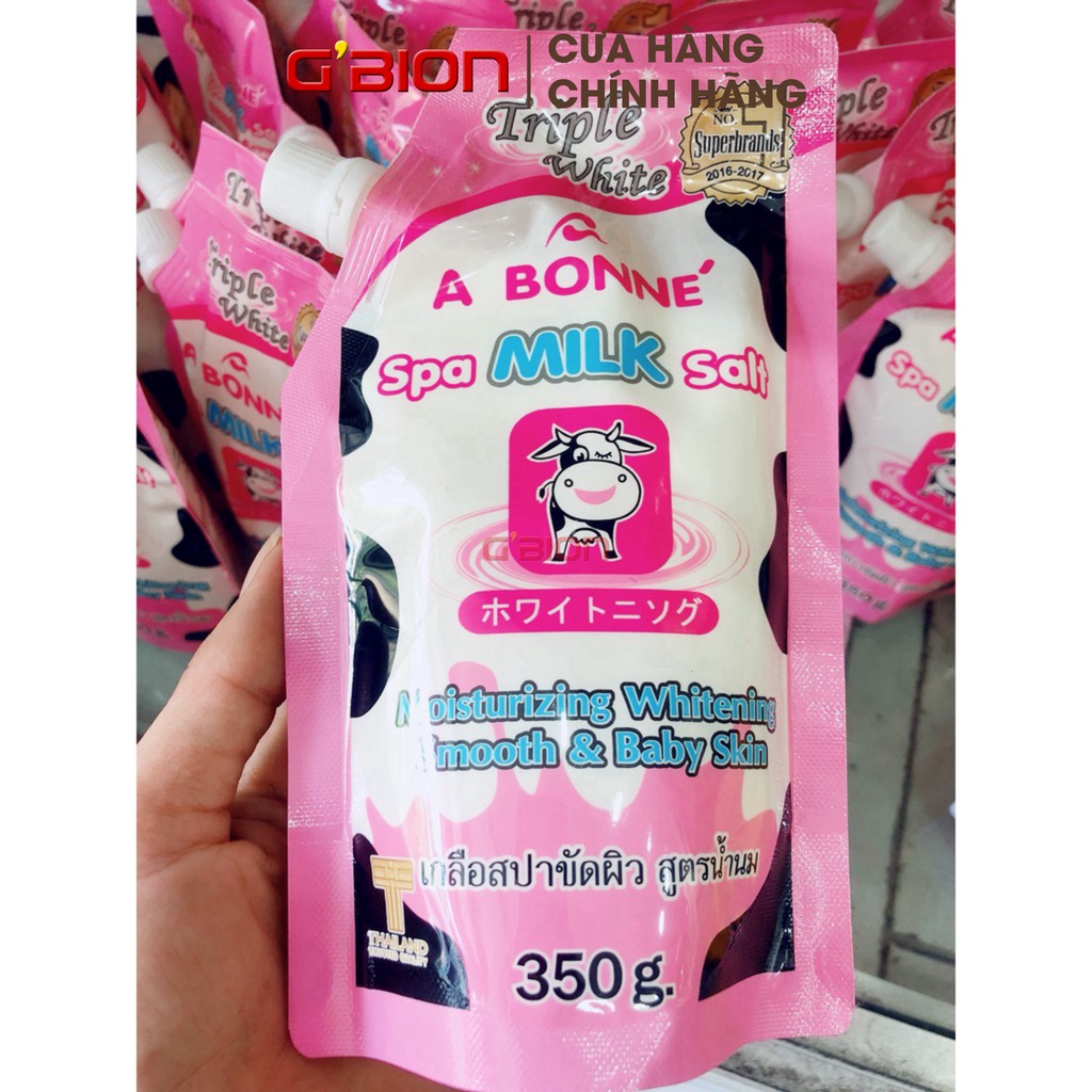 Muối tắm sữa bò tẩy tế bào chết A Bonne Spa Milk Salt Thái Lan 350gr , NPP GBION