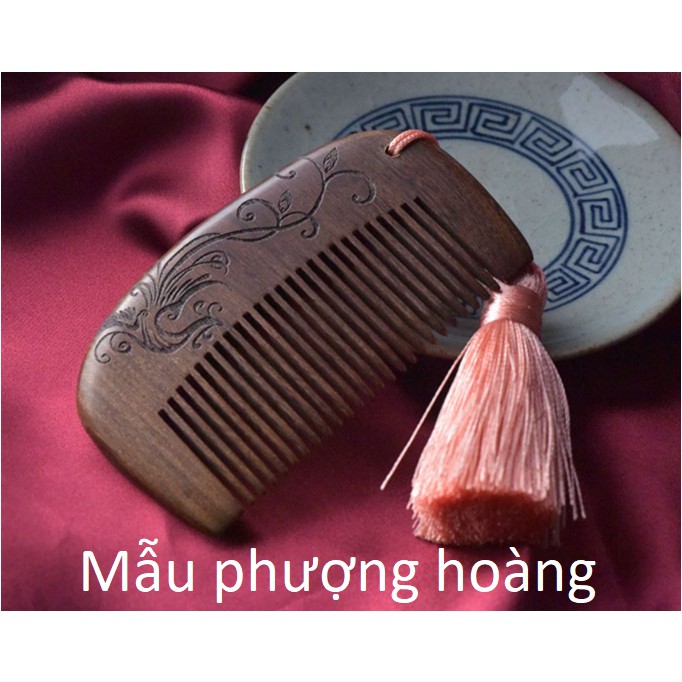 Lược gỗ đàn hương, mài trơn chống tĩnh điện, nước gỗ tự nhiên không sử dụng hóa chất làm bóng