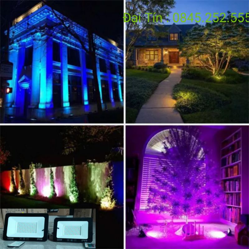 Đèn led đổi màu RGB 100W - 50W ngoài trời IP66