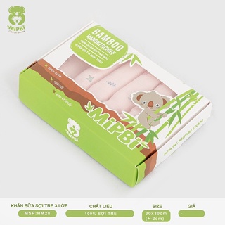 Set 6 khăn sữa sợi tre 2 lớp mipbi hm2