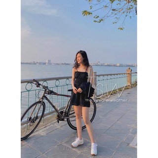 Set jumpsuit kèm vest lửng chất thô ( Ảnh thật )