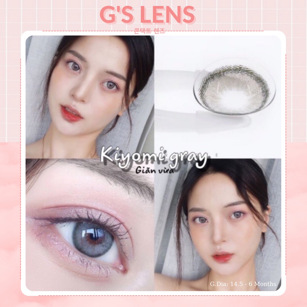 Kính Áp Tròng Lens Mắt Xám Gray 50 Mẫu Tự Nhiên Tây Sáng 14.0-14.2mm 0 Độ Cận-Link 2