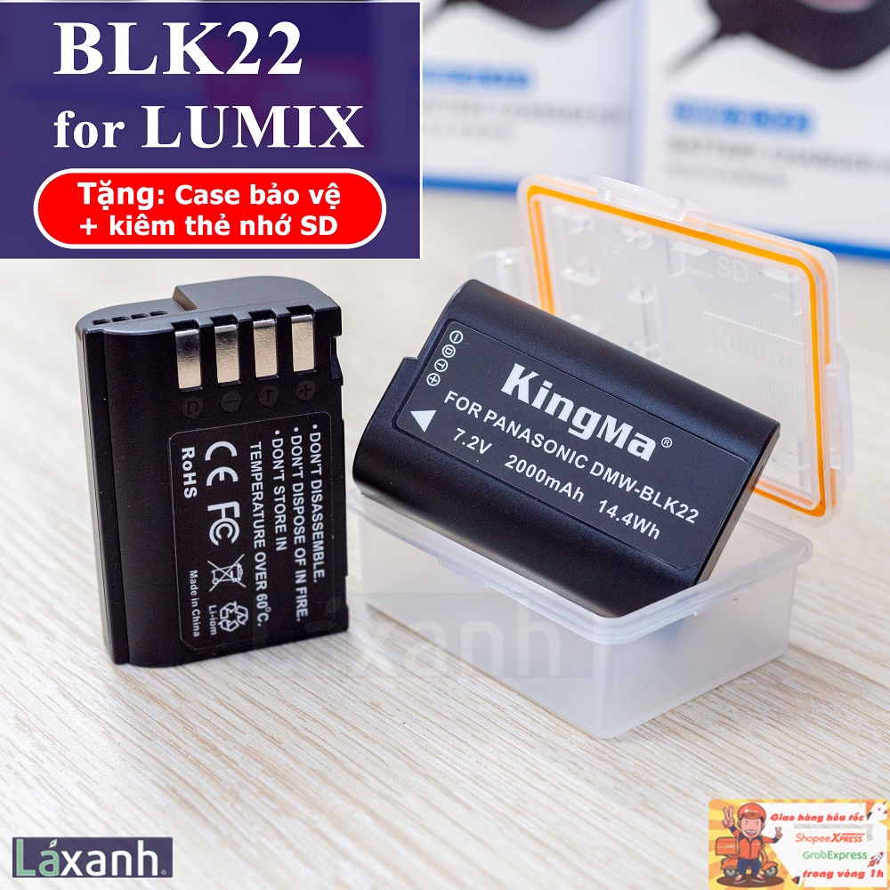 Pin sạc máy ảnh BLK22 DMW-BLK22 cho Lumix S5 S5K GH6 - chính hãng Kingma