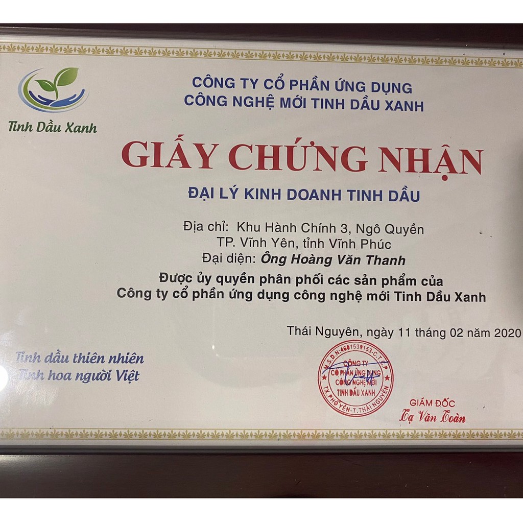 Tinh dầu nguyên chất 50ml chính hãng tinh dầu xanh thái nguyên (nhiều mùi hương)