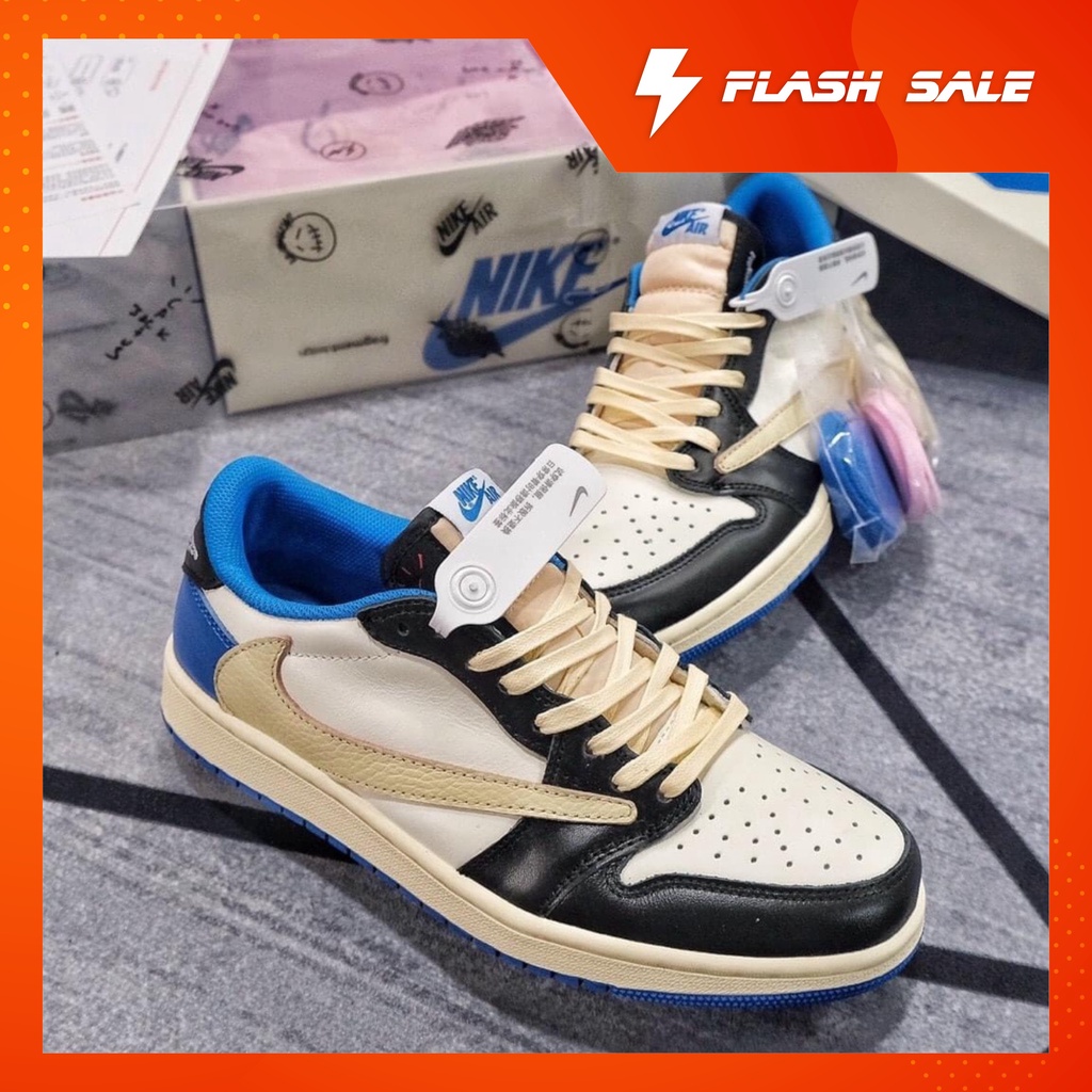 Giày Sneaker JD1 Low Travis Scott Xanh, Giày Thể Thao Nam Nữ Thấp Cổ(Full Box)