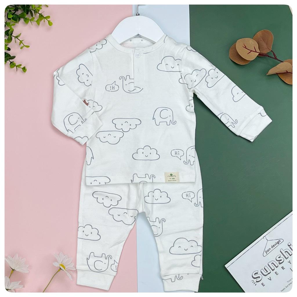 Bộ sơ sinh thu đông 2 cúc LITIBABY size 6/36