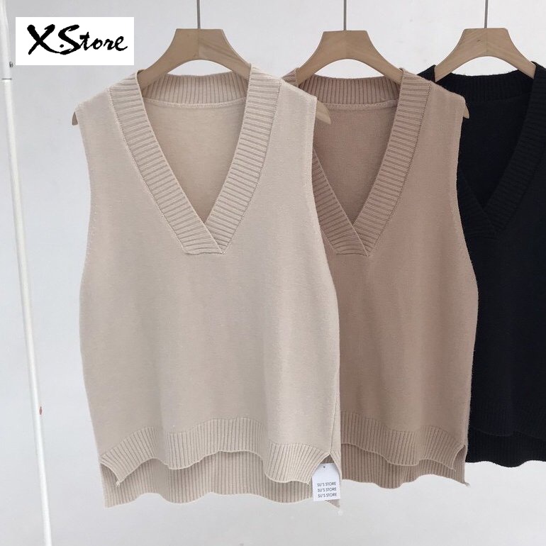 Áo Gile Len Tròn Cổ V Có Ảnh Thật + Video Tự Chụp - Áo Thu Đông Chất Nỉ - Chất Xịn Unisex X.Store - Áo Dile HotHit 2021